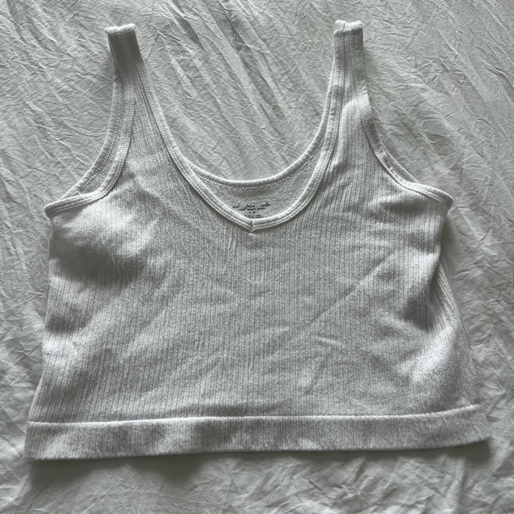 White Ribbed Tank Top from urban outfitters